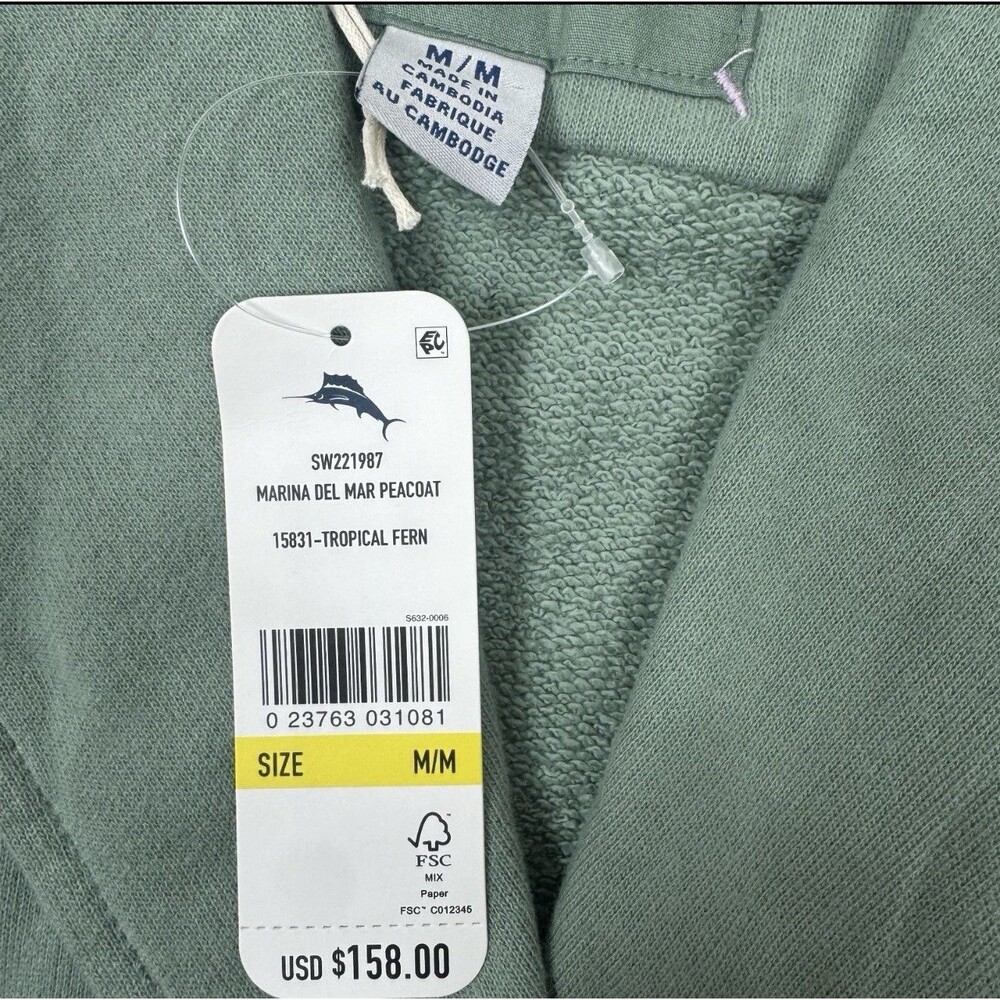 Tommy Bahama Marina Del Mar French Terry Peacoat Jacket Womens Medium Fern Green - Picture 4 of 8